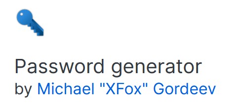Password generator by Michael Gordeev